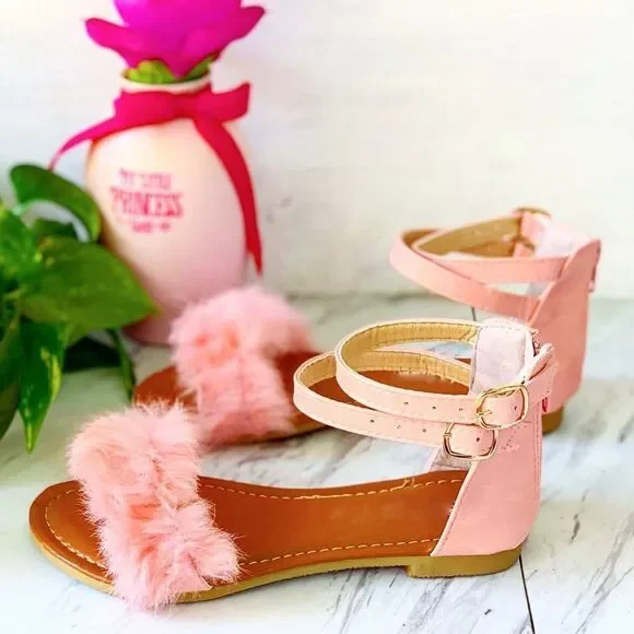 Little Girl Pink Faux Sandals - Picture 1 of 1